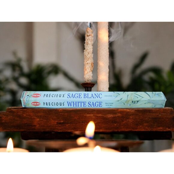 HEM Precious White Sage 20 Incense Sticks Relaxation Meditation - Picture 1 of 11
